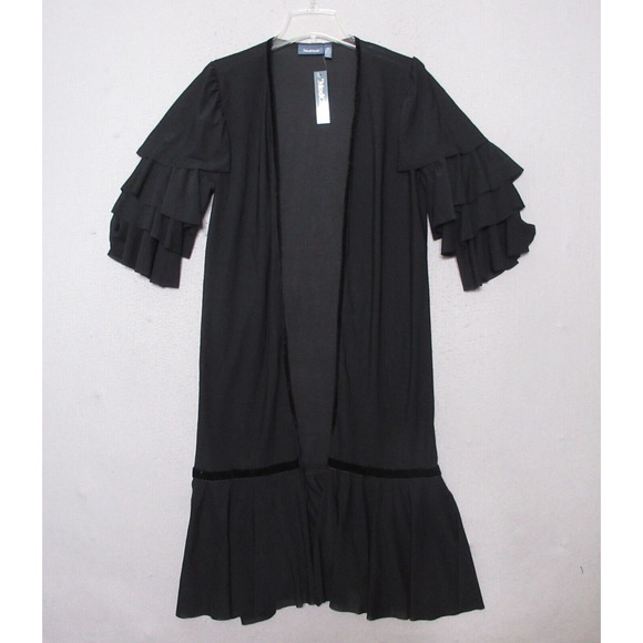 Mod Cloth Cardigan Sheer Ruffle Boho Goth NWT Long Line‎ - Picture 1 of 13